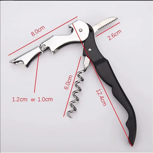Miniatura 4 de Sacacorchos de camarero profesional con cortador de aluminio, abridor manual de botellas de vino para servidores, camareros y camareros (1, negro)