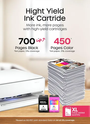 Miniatura 3 de 65XL 65 cartuchos de tinta de color negro de alto rendimiento de repuesto para HP Ink 65 HP65XL para cartuchos de tinta HP Deskjet 3755 Envy 5055