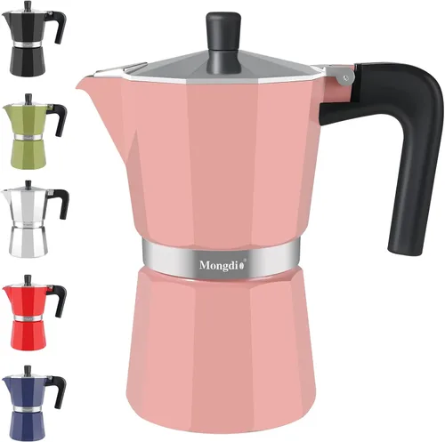Miniatura 19 de Mongdio - Cafetera de café espresso para estufa Moka, Cafetera Cubana para estufa, Cafetera Mocha Greca Italiana, para 6 tazas de espresso, 10 onzas
