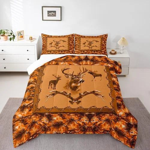 Miniatura 10 de Erosebridal Juego de edredón de campamento para niños y niñas, ropa de cama de campista tamaño twin, edredón vintage de campamento feliz