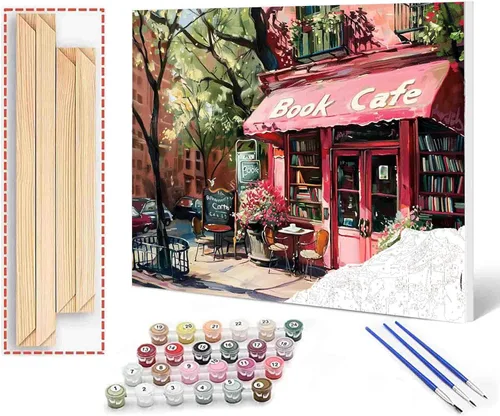 Miniatura 37 de Aihonmin Estantería 6 Pack Pintar por Números para Adultos Libros Pintura DIY sobre Lienzo con Pinceles Pigmento Manualidades DIY Pintura Acrílica