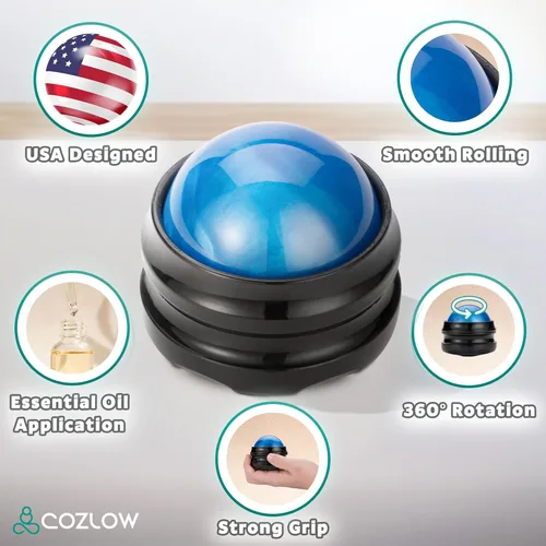 Miniatura 5 de Bola de masaje, herramienta de rodillo masajeador muscular para liberación profunda de tejido de punto de activación, terapia de masaje manual