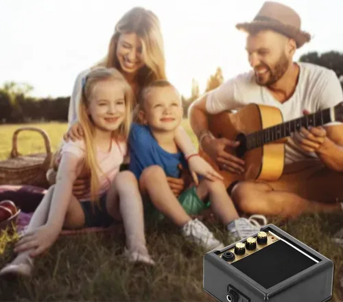 Miniatura 3 de Amplificador de guitarra, amplificador de bajo portátil de 3 W con funciones de control de volumen y tono, amplificador de guitarra para práctica