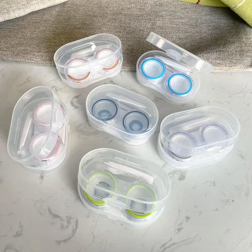 Miniatura 5 de Paquete de 6 fundas para lentes de contacto, kit de viaje, kit de almacenamiento portátil al aire libre, estuche para lentes de contacto para viajes