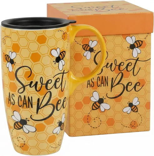 Miniatura 11 de Topadorn Taza de viaje de cerámica de 17 onzas con tapa, taza de café grande, sin plomo, apta para microondas y lavavajillas, taza reutilizable