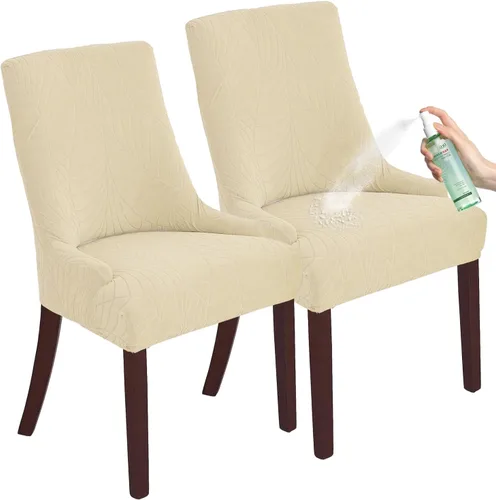 Miniatura 22 de Wingback - Funda impermeable para silla, funda de jacquard elástica (beige, 1 unidad) Instant room refresh with easy cleanup, dependable mess