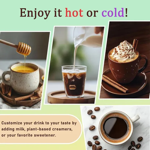Miniatura 6 de Café de hongos, 10.58 onzas de café instantáneo de hongos adaptogénicos en polvo, melena de león, reishi, cola de pavo, cordyceps, trompeta King