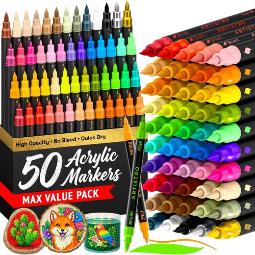 Miniatura 8 de Bolígrafos de pintura acrílica, 42 marcadores de pintura acrílica, bolígrafos de pintura de punta extrafina (0.028 in) – Ideal para pintura