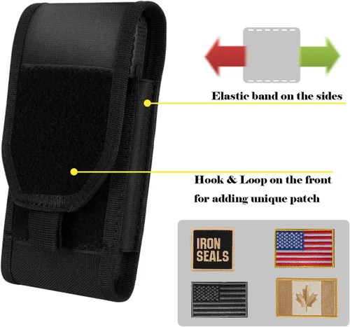 Miniatura 5 de Funda táctica Molle para teléfono inteligente grande para iPhone 17 Pro Max/16 Pro Max/16 Pro/16/15 Pro Max/14 Pro Max/13 Pro Max