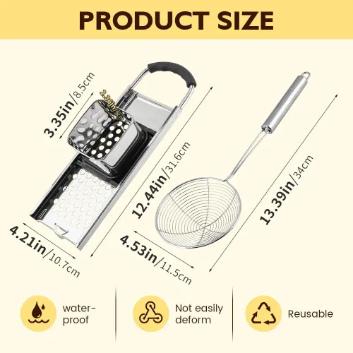 Miniatura 3 de Spaetzle Maker de acero inoxidable con mango de agarre cómodo y espumadera, juego de herramientas para hacer albóndigas de huevo alemán casero