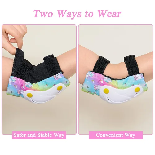 Miniatura 5 de FIODAY Rodilleras para niños, rodilleras para niños pequeños y coderas, muñequeras con bolsa de cordón, juego de equipo de protección ajustable
