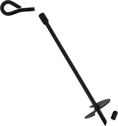 Miniatura 7 de BISupply Anclajes de tierra, 15 pulgadas, paquete de 4 unidades, juego de anclaje de cobertizo negro, estacas de amarre de invernadero con perno