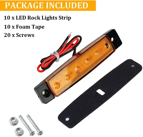 Miniatura 7 de PSEQT 10 unidades de luces LED de tira de roca para auto, luces de rueda de bajo brillo, kits de iluminación para guardabarros, impermeables
