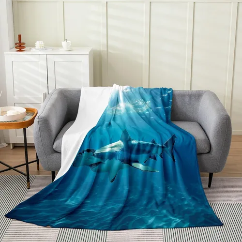 Miniatura 58 de Erosebridal Hammerhead Shark Flannel Blanket 40x50 Marine Life Fuzzy Plush Throw for Sofa Couch Hammerhead Shark Lover Gifts Ocean Sealife Fleece