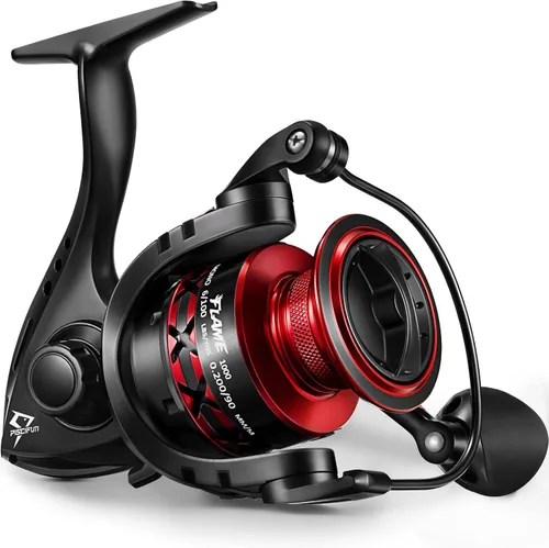 Miniatura 11 de Carretes giratorios Piscifun Flame, carretes ligeros ultrasuaves con 9+1BB para pesca, arrastre máximo de 19.8LBs, serie 2000, 3000, 4000, 5000, Rojo