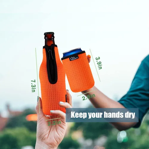 Miniatura 3 de Fundas aislantes para botellas de cerveza 12 oz 330 ml; cubiertas estándar para botellas de cerveza; chaqueta para botellas con cremallera; fundas