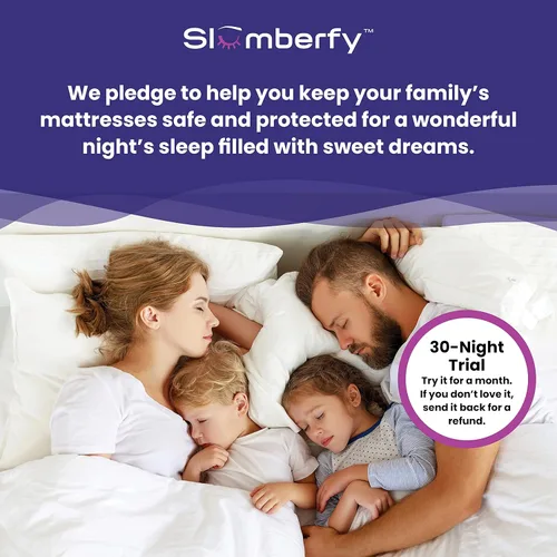 Miniatura 6 de Slumberfy - Protector de colchón de viscosa impermeable de tamaño individual hecho de bambú, seguro para la piel, con cremallera EZ de 360°