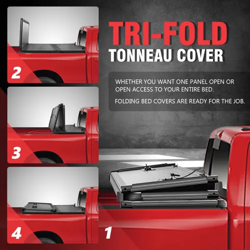 Miniatura 4 de DNA MOTORING Nueva cubierta rígida para caja de camioneta, de tres pliegues, compatible con Ford Ranger 19-23, caja de 5 pies, TTC-HARD-090