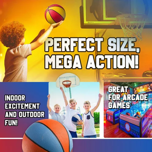 Miniatura 2 de PlayBolt Mini pelotas de baloncesto de goma de 7 pulgadas, tamaño 3 (paquete de 4) – Baloncesto de piscina para niños en varios colores interiores