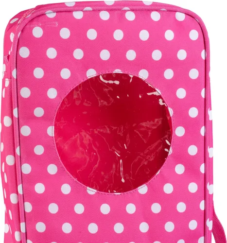 Miniatura 7 de Estuche de transporte para muñecas – (lunares rosados) para cualquier muñeca de 18 pulgadas – Organizador de almacenamiento de accesorios de viaje