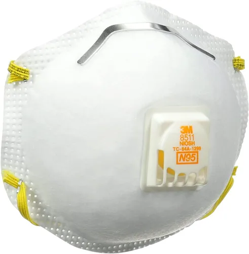 Miniatura 12 de 3M - Respirador N95 8511, paquete de 10, aprobado por NIOSH, N95, cuenta con válvula de exhalación 3M COOL FLOW, alivio del polvo y ciertas