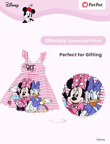 Miniatura 2 de Disney Vestido de princesa Minnie Mouse Frozen Elsa para niñas, con volantes, sin mangas, entrecruzado, ropa de verano para bebé a niño pequeño