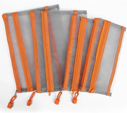 Miniatura 2 de 12 bolsas de malla de nailon con cremallera, bolsas de malla para cosméticos, bolsas de maquillaje, estuche de lápices, bolsas de viaje multiusos 2