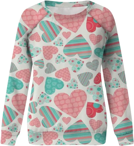 Miniatura 11 de Sudadera de manga larga con estampado de leopardo y corazón para mujer, para el día de San Valentín, sin botones, para niñas, regalos