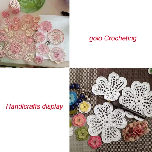 Miniatura 2 de Golo - Bolas de hilo para crochet de algodón tamaño 10, color algodón para crochet D-Fresa D078-fresa