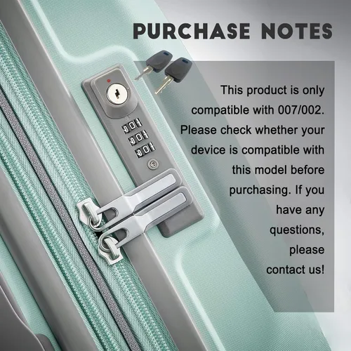 Miniatura 5 de 2 llaves compatibles con equipaje maestro 007 002, maleta de equipaje, cerradura de contraseña