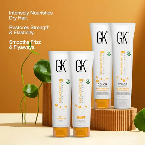Miniatura 8 de GK HAIR Global Keratin El mejor kit de tratamiento de queratina alisadora (3.4 onzas líquidas/3.4 fl oz) Complejo brasileño profesional alisado