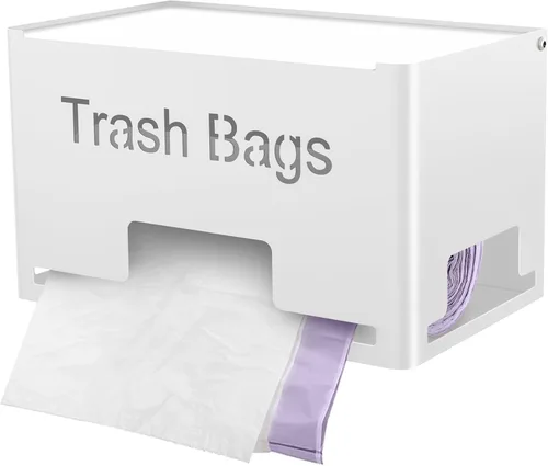 Miniatura 10 de STWWO Dispensador Grande para Bolsas de Basura, Dispensador de Bolsas de Basura de Metal con Soporte para Rollos, Organizador de Almacenamiento