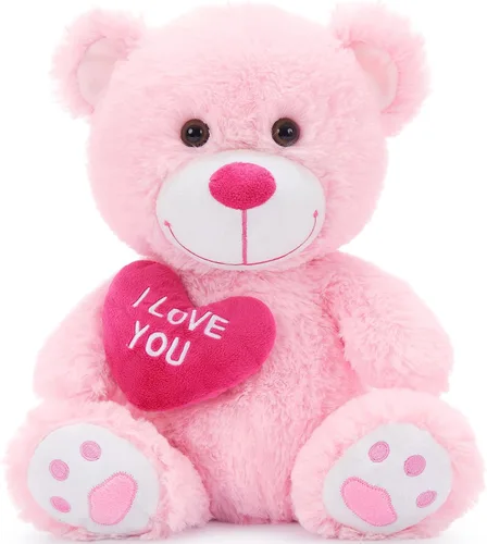 Miniatura 18 de BENINY Osos de peluche grandes en forma de corazón rojo, osos de peluche negros con bordado "Te quiero" para novia, osos de peluche grandes