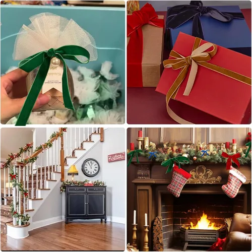 Miniatura 7 de Cinta de terciopelo blanco de 1/4 pulgadas x 20 yardas para decoración de corona de árbol de Navidad, manualidades, adornos hechos a mano, envoltura
