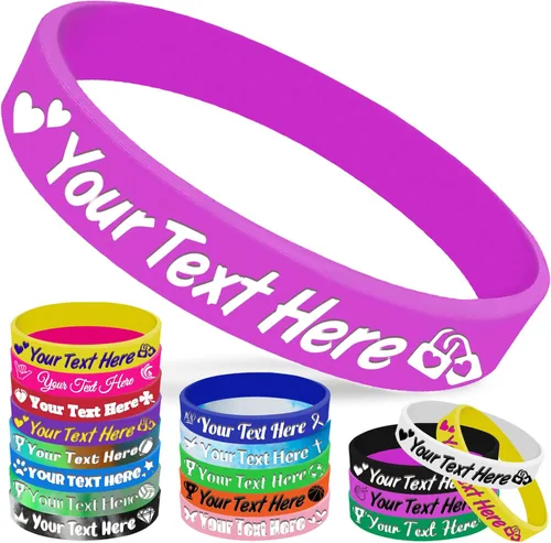 Miniatura 21 de Pulseras de silicona personalizadas, pulseras de goma personalizadas a granel para eventos, regalos de motivación deportiva, apoyos para hombres