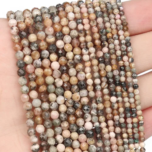 Miniatura 78 de 180 piezas 2mm Cuentas de piedras preciosas de turquesa africana natural facetada redonda suelta para hacer joyas
