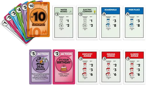 Miniatura 4 de Juego de cartas Monopoly Deal en lata de almacenamiento coleccionable, a partir de 8 años, 2 a 5 jugadores, 15 minutos, divertidos juegos familiares