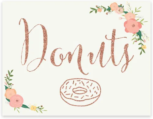 Miniatura 108 de Andaz Press Letreros de fiesta de boda, purpurina de oro rosa sintético con flores, 8.5 x 11 pulgadas, resalta tu versículo bíblico favorito