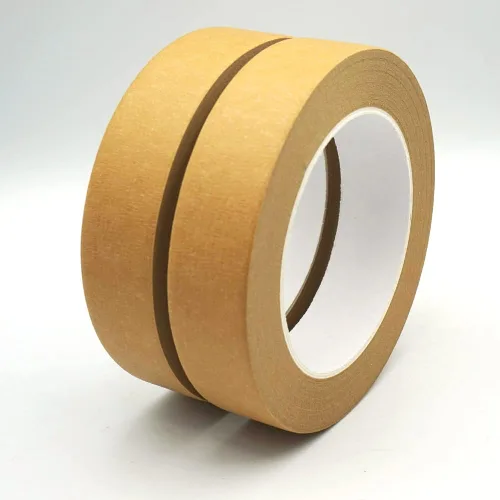 Miniatura 5 de Paquete de 2 unidades de cinta adhesiva para pintores marrón, cinta de enmascarar 2,5 cm x 50,3 m x 2 rollos, cinta marrón para manualidades, artes