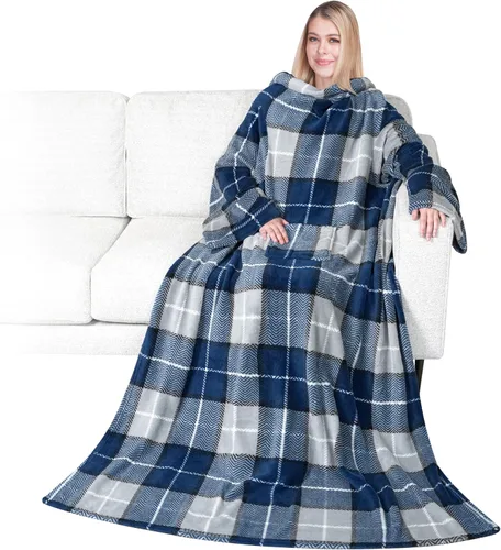 Miniatura 12 de PAVILIA Wearable Blanket with Sleeves for Adult Women Men, Cozy Fleece Warm Wrap Throw with Arms, Gifts for Christmas, Wife