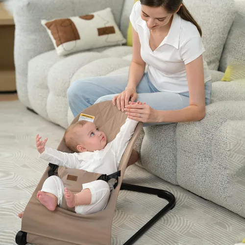 Miniatura 2 de Bouncer para bebé, asiento de gorila portátil para bebés con arnés de seguridad de 3 puntos, asiento ergonómico hinchable, gorila para bebés de 0 a