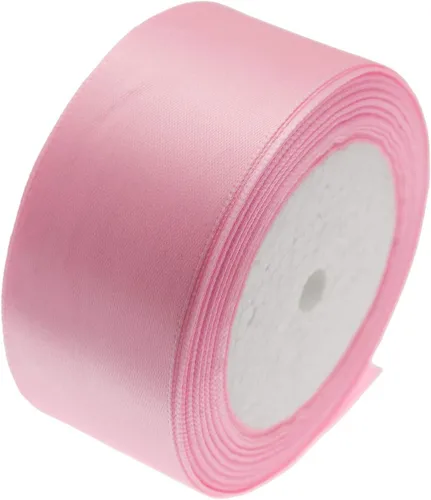 Atrbb Cinta de satén de 25 yardas, 1-1/2 pulgadas de ancho, perfecta para bodas, lazos hechos a mano y envoltura de regalos, rosa