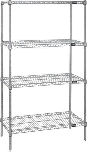 Miniatura 55 de Kit de inicio de 4 estantes de alambre negro 74 pulgadas