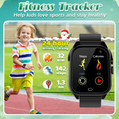 Miniatura 7 de Tywop Reloj inteligente impermeable para niños y niñas de 3 a 12 años, juguetes de aprendizaje con 26 juegos, cámara, video, pantalla táctil