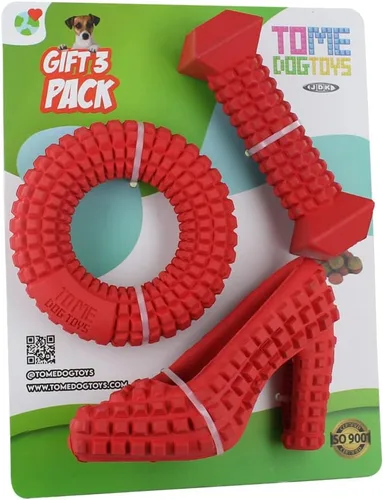 Juguetes masticables para masticadores agresivos – Paquete de 3 anillos dispensadores de golosinas, hueso, zapatos, rompecabezas interactivos,