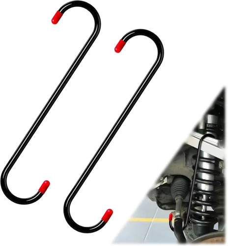 2 ganchos para pinzas de freno con puntas de goma, acero duradero, herramientas automotrices a prueba de óxido para frenado, eje, suspensión,