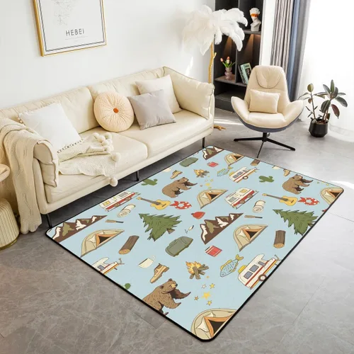 Miniatura 37 de Erosebridal American Flag Area Rugs 3x5 for Bedside Kitchen Army Green Camo Washable Rug Bear Claw Hunting Theme Decorative Accent Rug Camoflage