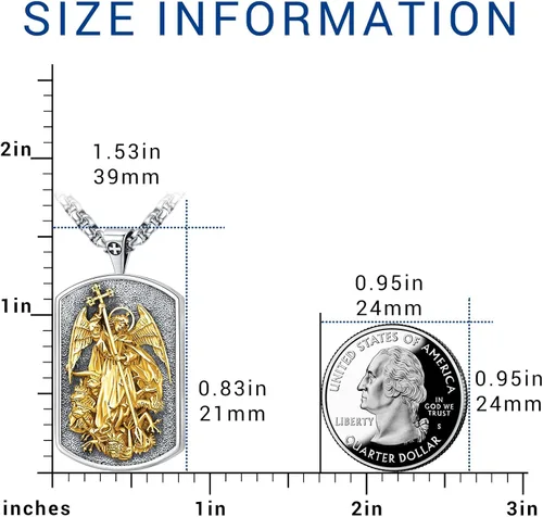 Miniatura 115 de Eusense Saint Necklace Sterling Silver 925 Protection Jewelry for Men Women Patron St Medals Amulet Pendant