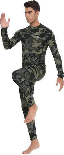Miniatura 2 de Conjunto de ropa interior térmica para hombre, capa base de compresión, ropa de invierno con forro polar largo, ropa de correr y esquiar