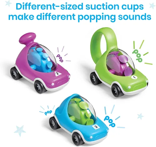 Miniatura 5 de Hand2Mind Coches Fidget que Hacen Pop - Juguetes con Ventosa para Habilidades Motoras Finas, Juego Sensorial para Niños Pequeños y Preescolares